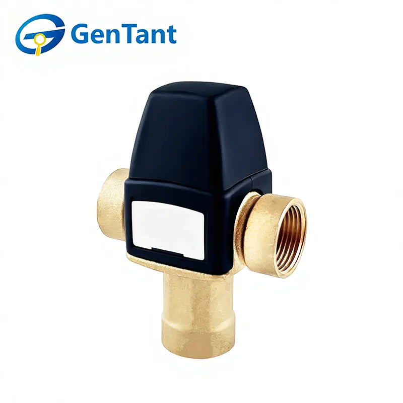 Válvula de mistura termostática com saída de água inferior