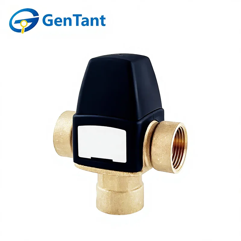 Válvula misturadora termostática com saída lateral de água